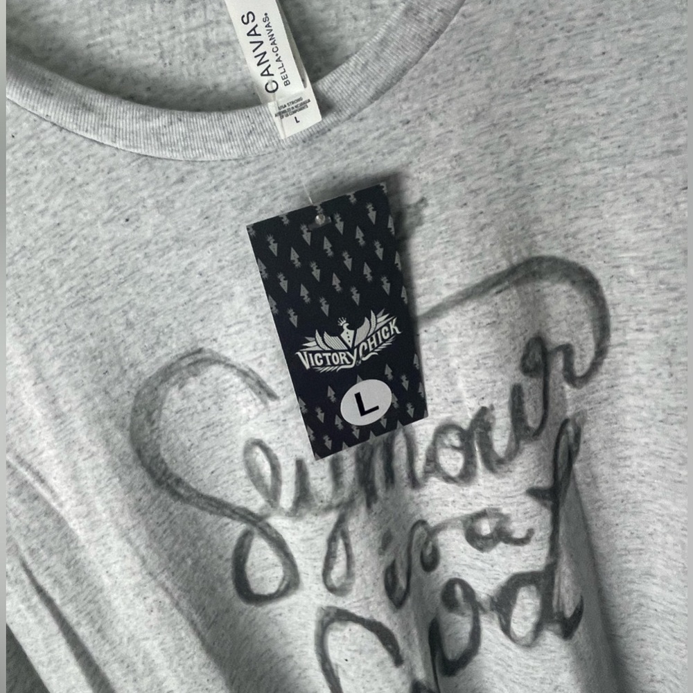 Victory Chick® Graphic T-Shirt Heather Gray / Seymour is a God / Size L - Picture 6 of 8